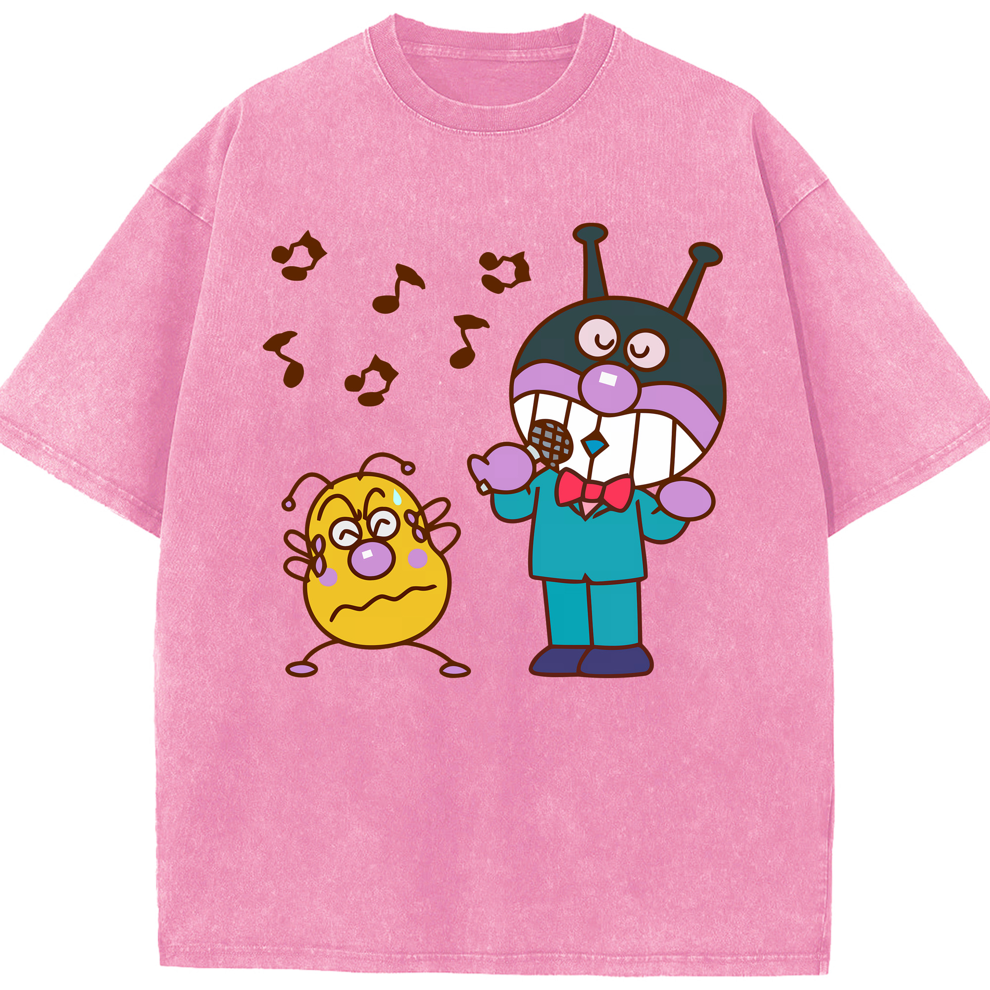 （画像用） アンパンマン Anpanman 綿100% ヴィンテージ風 半袖Tシャツ（フロントプリント）